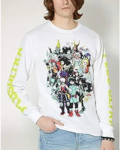 Promo 😀 My Hero Academia Characters Long Sleeve T 👚 Shirt ⭐