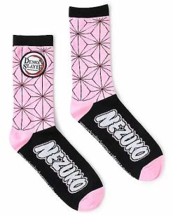 Cheap ❤️ Nezuko Crew 🧦 Socks - Demon Slayer 🔥
