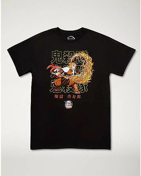 Promo 😀 Rengoku Fire Magic T 👕 Shirt - Demon Slayer 🔔