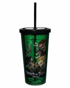 Brand new 🌟 Attack on Titan Cup with Straw - 16 oz. ✔️