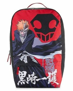 New 👍 Black and Red Ichigo Sublimated 🎒 Backpack - Bleach ⌛