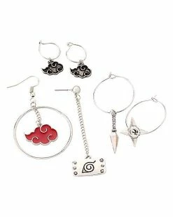 Wholesale 🌟 Naruto Mismatch Stud and Hoop Earrings - 6 Pack 🤩
