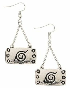 Best Sale ⌛ Naruto Shippuden Badge Dangle Earrings 🔔