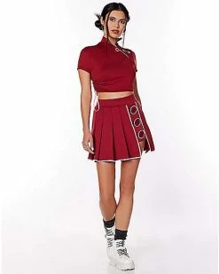 Deals ❤️ Sakura Zip Badge Crop Top T 👕 Shirt - Naruto Shippuden 👏