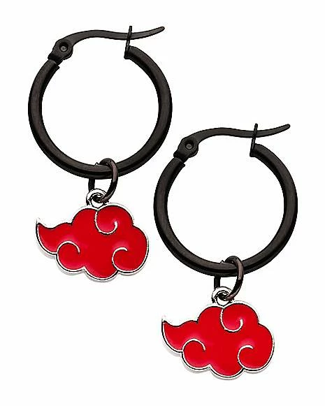 Flash Sale ❤️ Akatsuki Hoop Dangle Earrings - Naruto Shippuden 👍 1 Flash Sale ❤️ Akatsuki Hoop Dangle Earrings - Naruto Shippuden 👍