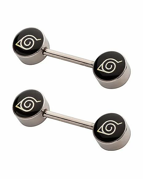 Deals π€© Black Hidden Leaf Naruto Shippuden Nipple Barbells - 14 Gauge π 2 Deals π€© Black Hidden Leaf Naruto Shippuden Nipple Barbells - 14 Gauge π - Image 2