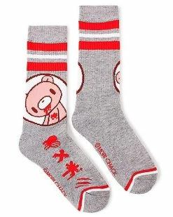 Deals 😀 Red Stripe Gloomy Bear Athletic Crew 🧦 Socks 🥰